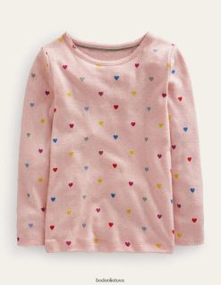 apranga lt Boden kūdikis ilgomis rankovėmis pointelle viršutinė dalis Provanso rožinės širdelės 284XZZ405