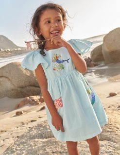 apranga lt Boden kūdikis plazdančiomis rankovėmis suknelė su aplikacijomis ledinės vandens undinės 284XZZ365