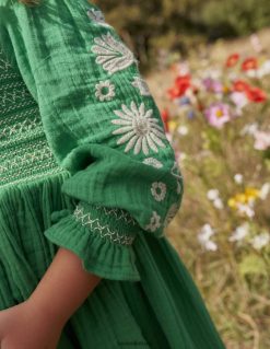 apranga lt Boden kūdikis smocked liemenė austa suknelė mokyklos žaliosios ramunės 284XZZ346