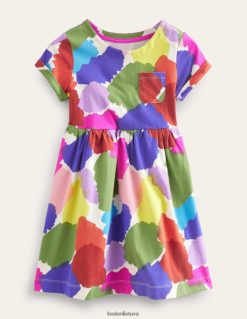 apranga lt Boden kūdikis trumpomis rankovėmis linksma džersio suknelė kelių dažų pleistras 284XZZ350