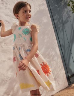 apranga lt Boden mergaites aplikacine austa suknele vanilės ankšties 284XZZ3018