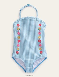 apranga lt Boden mergaites bando maudymosi kostiumėlis dramblio kaulo banglentės mėlyna juosta 284XZZ2700