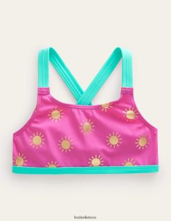 apranga lt Boden mergaites bikinio viršutinė dalis per nugarą kutentos rausvos aukso folijos saulutės 284XZZ3003