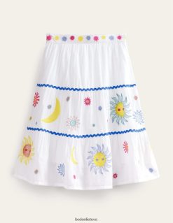 apranga lt Boden mergaites dangiškas sijonas su aplikacijomis baltas 284XZZ2635