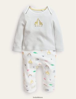 apranga lt Boden mergaites gavo naujagimio aprangos šliaužtinuką dramblio kaulo Nojaus arka 284XZZ3076