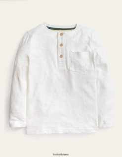 apranga lt Boden mergaites ilgomis rankovėmis Henley marškinėliai baltas 284XZZ3175
