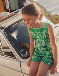 apranga lt Boden mergaites lininis-medvilninis raukinis kostiumas turtinga smaragdinė goa 284XZZ2754