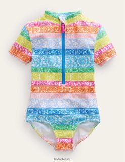 apranga lt Boden mergaites maudymosi kostiumėlis trumpomis rankovėmis dramblio kaulo ir kelių tapetų juostelė 284XZZ2809