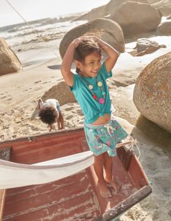 apranga lt Boden mergaites megztinis skortas aqua sea blue undinės 284XZZ777