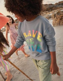 apranga lt Boden mergaites megztinis su logotipu akmenukas mėlynas 284XZZ2979