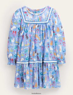 apranga lt Boden mergaites nėriniais austa suknelė mėlyni zuikiai 284XZZ3297