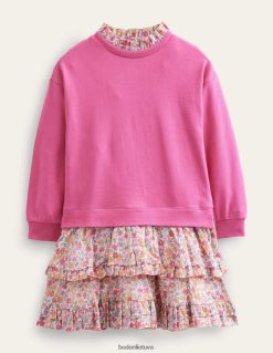 apranga lt Boden mergaites prakaito austa mišrainė suknelė saldus Viljamo rožinis 284XZZ3292