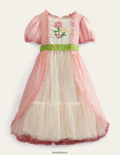 apranga lt Boden mergaites pūstomis rankovėmis išsiuvinėta suknelė Provanso dulkėta rožinė 284XZZ3245