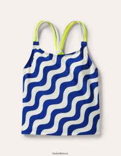 apranga lt Boden mergaites raštuotas tankini viršus dramblio kaulo/mėlyna banga 284XZZ3083