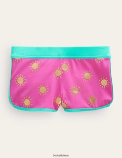 apranga lt Boden mergaites raštuoti maudymosi šortai kutentos rausvos aukso folijos saulutės 284XZZ2861