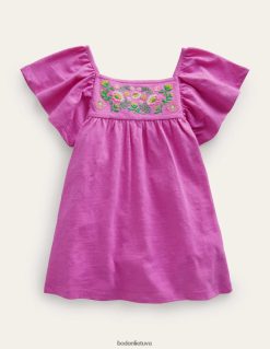 apranga lt Boden mergaites siuvinėtas trikotažinis viršus švytinti orchidėja violetinė 284XZZ2855