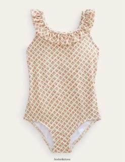 apranga lt Boden mergaites susirišti raukšlėtą maudymosi kostiumėlį vanilės ankšties mikro gėlių puokštė 284XZZ2811