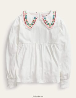 apranga lt Boden mergaites trikotažinis viršus su apykakle dramblio kaulo 284XZZ3276