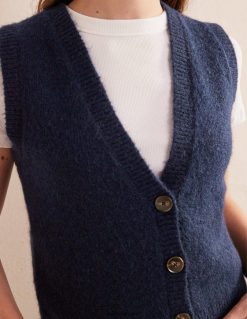 apranga lt Boden moterys apkarpytas pūkuotas megztinis karinis jūrų laivynas 284XZZ2120