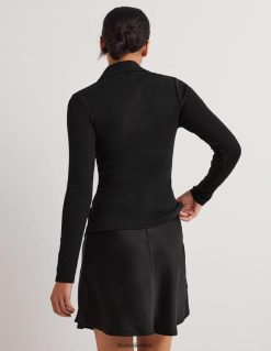 apranga lt Boden moterys aptempti priekiniai marškinėliai juodas 284XZZ157