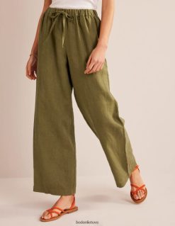 apranga lt Boden moterys atpalaiduotos lininės kelnės capulet alyvuogių 284XZZ1107