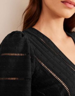 apranga lt Boden moterys austa midi džersio suknelė juodas 284XZZ1013