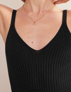 apranga lt Boden moterys briaunotas liemenės viršus juodas 284XZZ1807