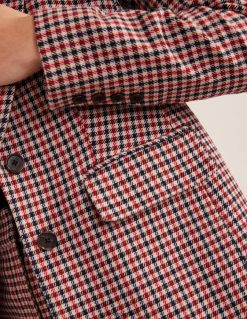 apranga lt Boden moterys „Brighton“ švarkas raudona ir tamsiai mėlyna ir kupranugario čekis 284XZZ1091