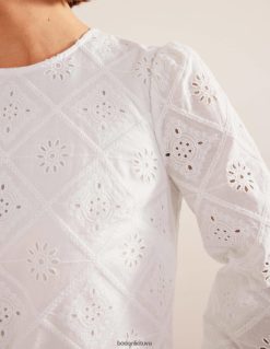 apranga lt Boden moterys broderie mini pamaininė suknelė baltas 284XZZ1410