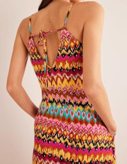 apranga lt Boden moterys Džersio maksi suknelė su petnešėlėmis daugialypės ir tekstūruotos ikat 284XZZ1270