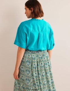 apranga lt Boden moterys lininiai marškiniai kimono rankovėmis brangakmenis 284XZZ1127