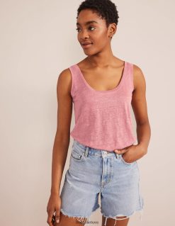 apranga lt Boden moterys lininis kaklelis su kakleliu rožinė rožinė 284XZZ1725