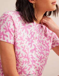 apranga lt Boden moterys margintas paplūdimio megztinis slyvų žiedai ir abstraktūs žalumynai 284XZZ1505