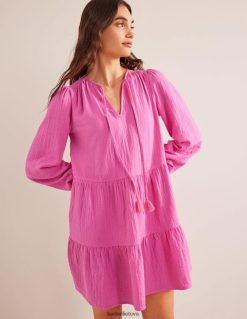 apranga lt Boden moterys marlės mini suknelė festivalio rožinė 284XZZ1162