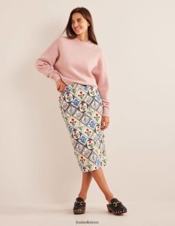 apranga lt Boden moterys medvilninės tekstūros pieštuko sijonas dramblio kaulas ir laukinis varpelis 284XZZ1111