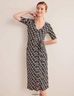 apranga lt Boden moterys megztinė midi suknelė priekyje juodas ir aistros antspaudas 284XZZ1529