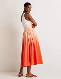 apranga lt Boden moterys Midi suknelė ant vieno peties petardų mirkymo dažai 284XZZ1947