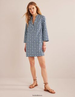 apranga lt Boden moterys Mini pamaininė suknelė su įpjova iškirpte Dangaus mėlynumo ir botanikos skaistalai 284XZZ1190