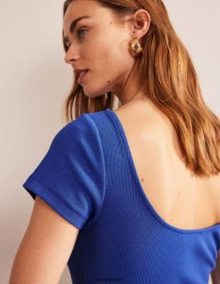 apranga lt Boden moterys Mini suknelė su apatiniu šonkauliu safyras 284XZZ1082