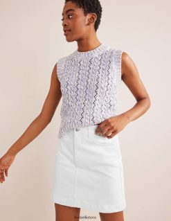 apranga lt Boden moterys Nell džinsinis mini sijonas ekru 284XZZ644