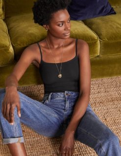 apranga lt Boden moterys paprastas Cami viršus juodas 284XZZ203