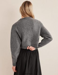 apranga lt Boden moterys papuoštas blakių megztinis tamsiai pilkas melanžas 284XZZ1678