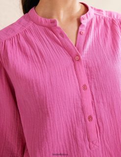 apranga lt Boden moterys plačiomis rankovėmis marlės viršus festivalio rožinė 284XZZ1056