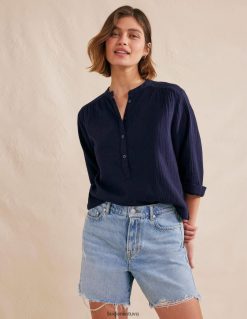 apranga lt Boden moterys plačiomis rankovėmis marlės viršus karinis jūrų laivynas 284XZZ2524