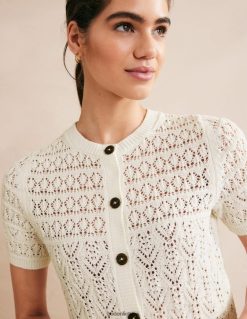 apranga lt Boden moterys Pointelle įgulos kaklo megztinis šiltas dramblio kaulas 284XZZ2106