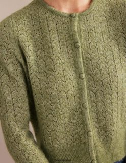 apranga lt Boden moterys pointelle megztinis ilgomis rankovėmis akmens žalia 284XZZ1369