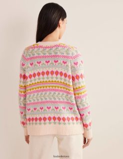 apranga lt Boden moterys pūkuotas Fair Isle megztinis dramblio kaulas ir daugialypės dėmės 284XZZ1739