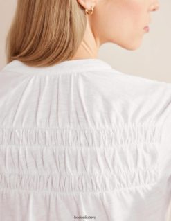 apranga lt Boden moterys raukšlėti jungo detalių marškiniai baltas 284XZZ1920