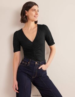 apranga lt Boden moterys rumbuotas priekyje spausdintas viršus juodas 284XZZ1450