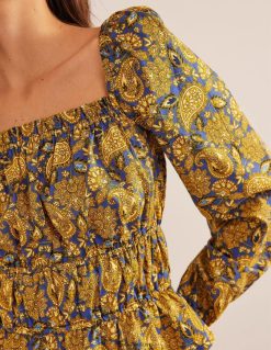 apranga lt Boden moterys rumbuoto juosmens peplum viršutinė dalis aukso derliaus ir Paisley terasa 284XZZ1536